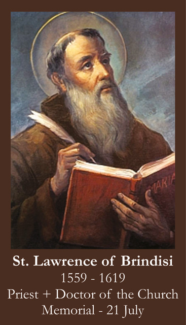 St. Lawrence of Brindisi Prayer Card